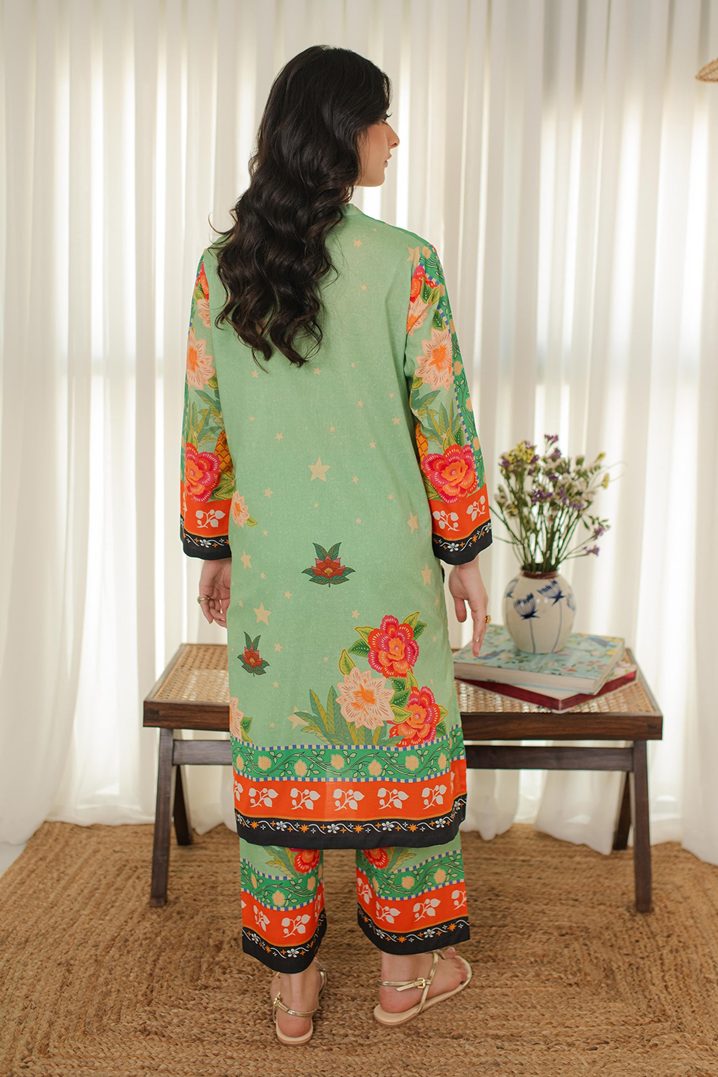 MINT PRINTED KURTA-SET