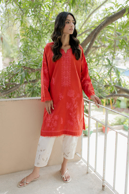 RED AARI KURTA