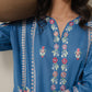 BLUE EMBROIDERED KURTA