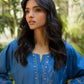 BLUE EMBROIDERED KURTA