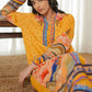 YELLOW PRINTED KURTA-SET