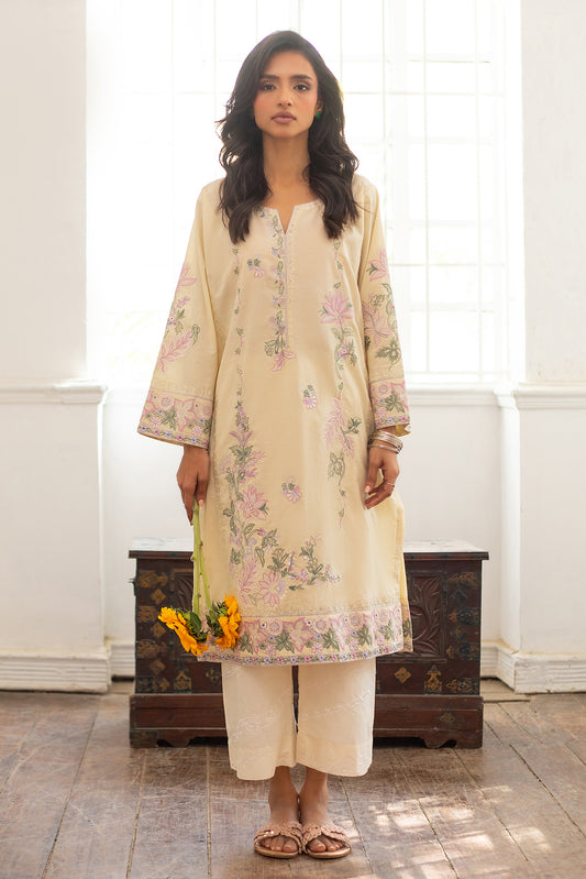 CREAM EMBROIDERED KURTA