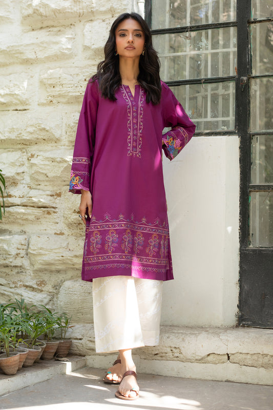 AUBERGINE EMBROIDERED KURTA